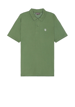 Quiet Golf Monogram Polo in Olive. Size M, S, XL/1X.