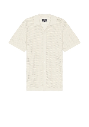 NEUW Cohen Short Sleeve Shirt in Beige. Size S, XL/1X.
