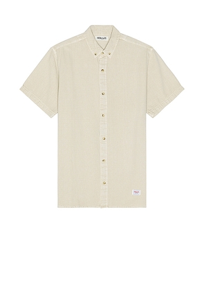 ROLLA'S Men At Work Short Sleeve Oxford Shirt in Beige. Size L, S, XL/1X.