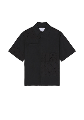 Jungles Lace Button Up Shirt in Black. Size M, S, XL/1X.