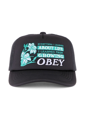Obey Life Trucker Hat in Black.