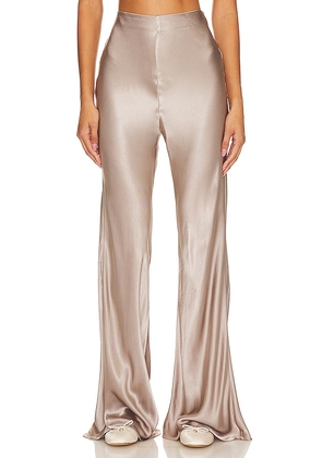 Rue Sophie Satin Bell Pant in Grey. Size M, XS.