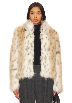 Unreal Fur Wild Dream Jacket in Beige. Size M, S, XL, XS.