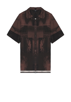 THRILLS Earthdrone Bowling Shirt in Black. Size M, S, XL/1X.