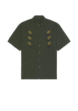 THRILLS Secret Garden Short Sleeve Shirt in Green. Size M, S, XL/1X.