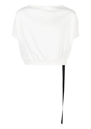 Rick Owens DRKSHDW cropped raw-cut T-shirt - White