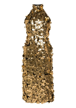 Stine Goya floral-appliqué maxi dress - Gold