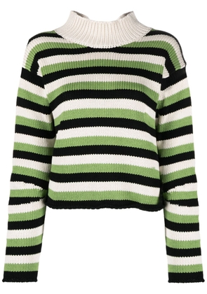 Marni striped crochet-knit jumper - Green
