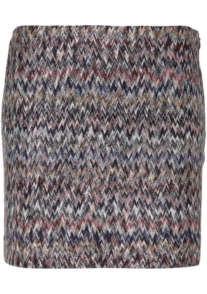 Missoni zigzag-woven mini skirt - Blue