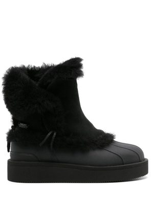 Suicoke Woomo shearling-trim suede boots - Black