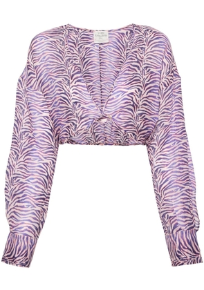 Forte Forte zebra-print cropped blouse - Purple