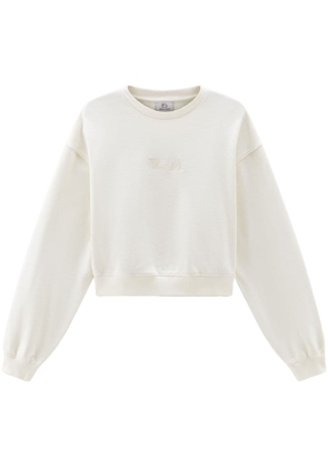Woolrich logo-embroidered cotton sweatshirt - White