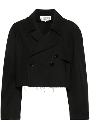 MM6 Maison Margiela double-breasted cotton cropped jacket - Black