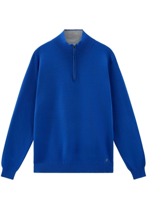 Woolrich logo-plaque half-zip jumper - Blue