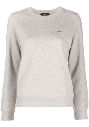 A.P.C. logo-print cotton sweatshirt - Grey