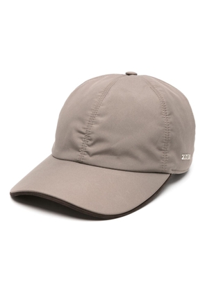 Zegna piped-trim cotton baseball cap - Brown