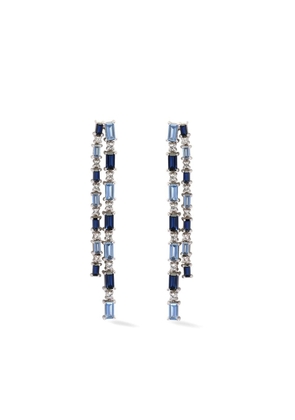 Lark & Berry sterling silver Blue Dahlia Tennis sapphire drop earrings