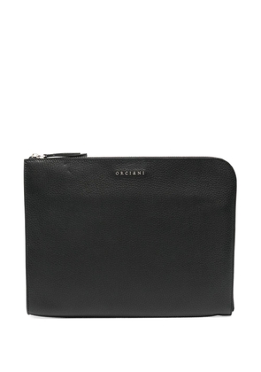 Orciani logo-lettering clutch bag - Black