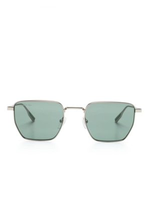 Lacoste logo-engraved geometric-frame sunglasses - Grey
