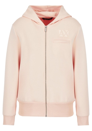 Armani Exchange logo-print zip-up hoodie - Neutrals