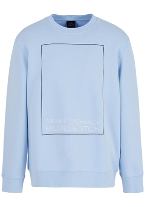Armani Exchange Milano Edition-print cotton sweatshirt - Blue