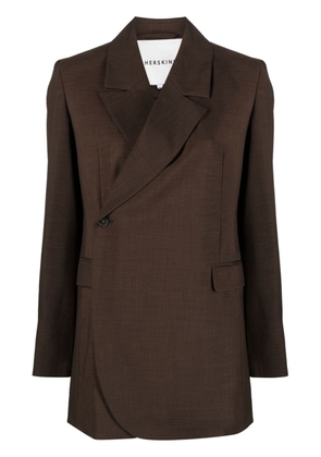 HERSKIND Lilith off-centre single-breasted blazer - Brown