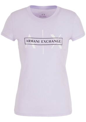 Armani Exchange logo-print cotton T-shirt - Purple