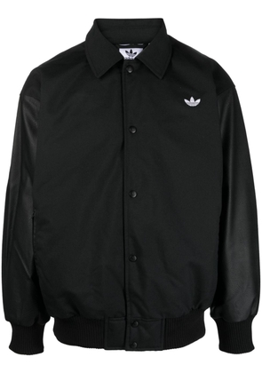 adidas WNTR 3-Stripes press-stud bomber jacket - Black