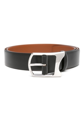 Santoni buckle-fastening leather belt - Black
