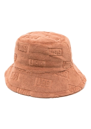 UGG logo-embossed terry-cloth bucket hat - Brown