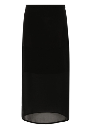 Sportmax semi-sheer panel midi skirt - Black