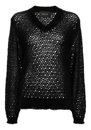 Simone Rocha Tinsel pointelle-knit jumper - Black