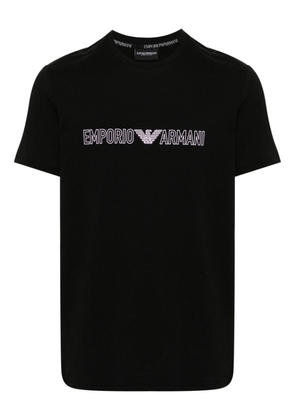 Emporio Armani logo-print cotton T-shirt - Black
