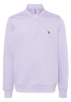 PS Paul Smith zebra-patch half-zip cotton sweatshirt - Purple