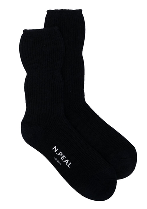 N.Peal rib-knit cashmere socks - Black