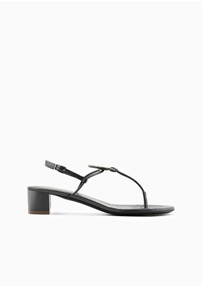 OFFICIAL STORE Laminated Nappa-leather Thong Sandals With Heels