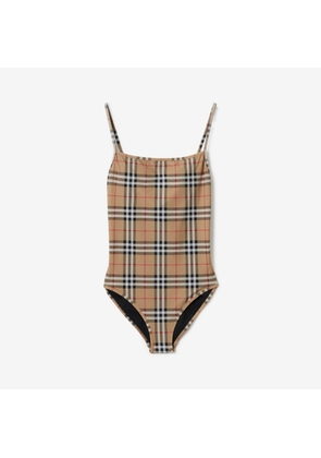 Burberry Check Swimsuit, Yellow