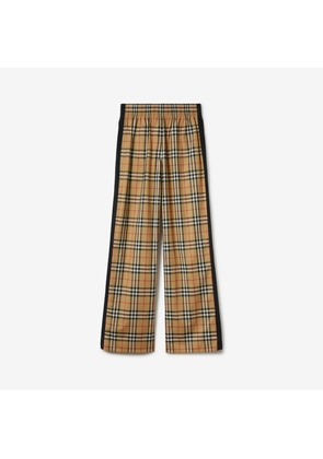 Burberry Side Stripe Vintage Check Stretch Cotton Trousers, Beige