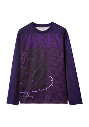 Burberry Rose-Print Long-Sleeve T-Shirt
