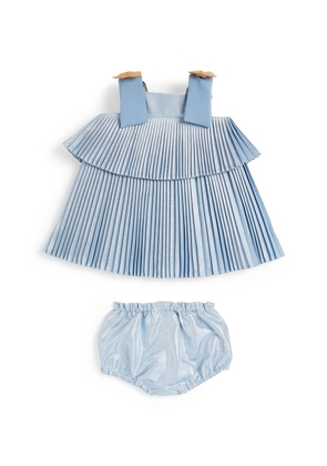 Hucklebones London Pleated Dress And Bloomers Set (6-18 Months)