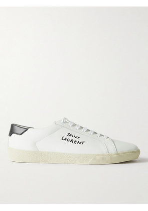 SAINT LAURENT - Court Classic Logo-Embroidered Leather Sneakers - Men - White - EU 43