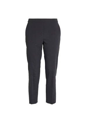 Theory Linen-Blend Cropped Treeca Trousers