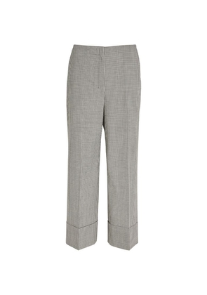 Theory Wool-Blend Gingham Tailored Trousers