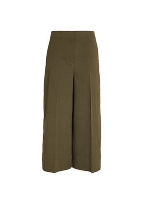 Theory Linen-Blend Cropped Trousers