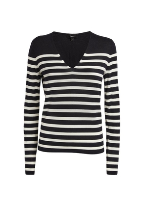 Theory Wool-Blend Striped Sweater