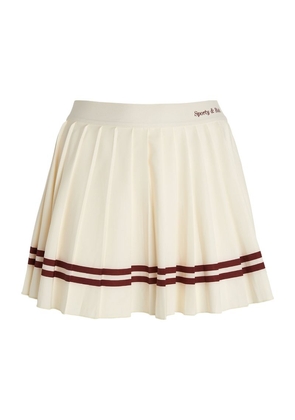 Sporty & Rich Logo Pleated Mini Skirt