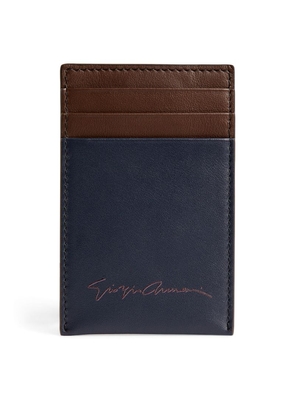 Giorgio Armani Leather Two-Tone Card Holder