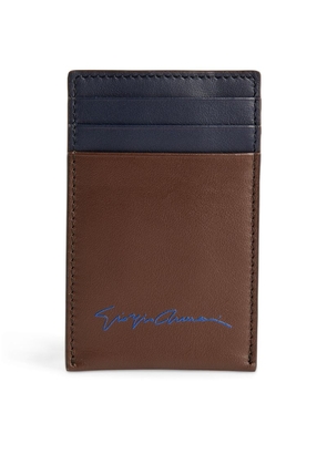 Giorgio Armani Leather Two-Tone Card Holder