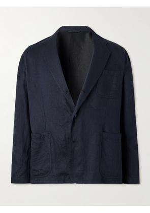 Kaptain Sunshine - Unstructured Linen Suit Jacket - Men - Blue - 42