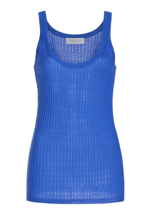 Gabriela Hearst - Nevin Pointelle-Knit Cashmere-Silk Tank Top - Blue - S - Moda Operandi